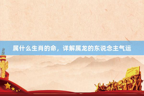 属什么生肖的命，详解属龙的东说念主气运